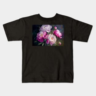 Watercolor Painting of Pink Peonies Kids T-Shirt